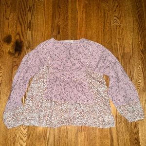 flowery pink lucky brand top